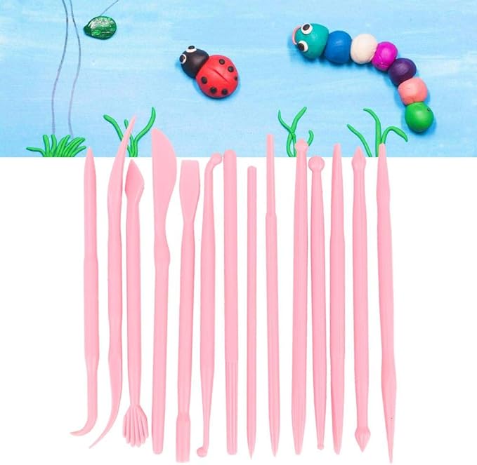 Hilitand 14pcs Pottery Clay Tools Set with Plastic Case Modeling Pottery Sculpting Tools Kits for Shaping()