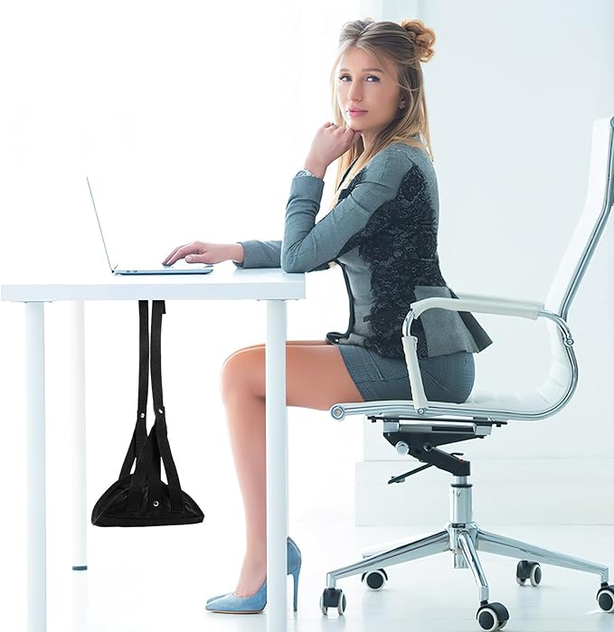 SHERCHPRY Desk Foot Hammock Oxford Comfortable Foot Rest Under Desk for Office Airplane Travel for Relaxation