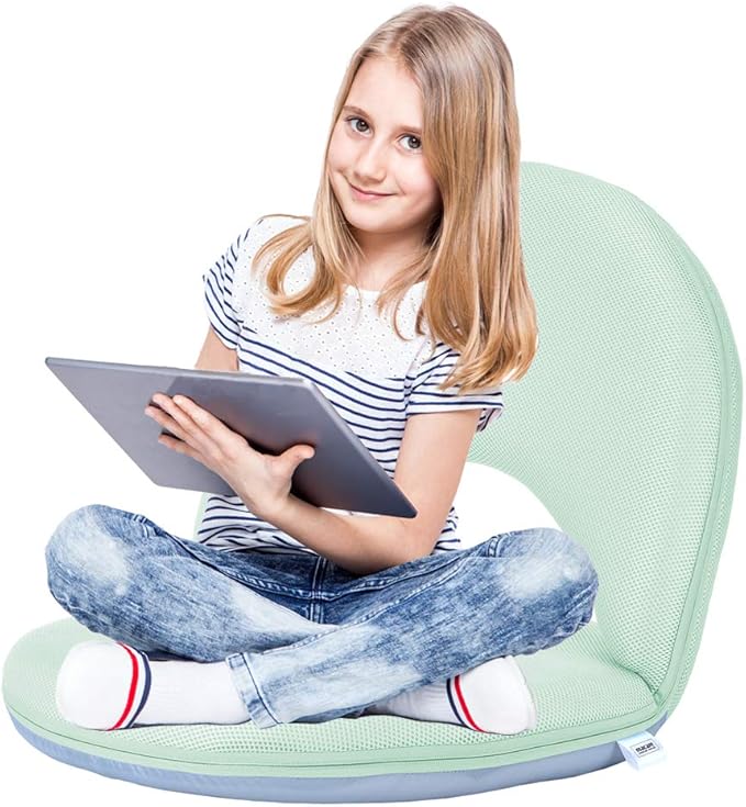 Floor Chair Floor Cushion Folding Padded Gaming Chair Adjustable 5-Position Floor Seat with Back Support for Kids Adult Great for Gaming Reading Meditating
