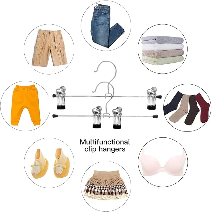 GoodtoU Skirt Hangers with Clips - Pants Hangers 36 Pack Metal Hangers for Pants Jeans Skirt Clip Hangers for Pants Heavy Duty