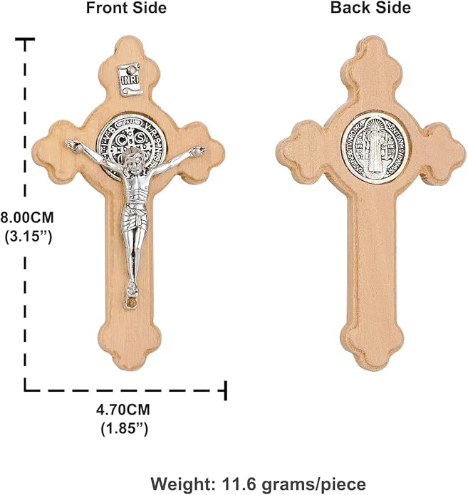 COTTVOTT Wooden Christian Jesus Cross/Orthodox Crucifix Charms Pendants for Rosary Necklace, DIY Jewelry Making Accessories Parts