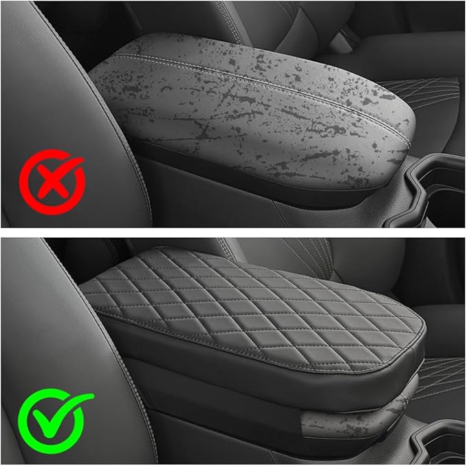 POKSRI Car Center Console Cover pad for Toyota RAV4(2019-2026). Arm Fatigue Relief, armrest Cushion Protect Original Leather from pet Claws, Waterproof Leather&Sponge, Interior Accessories, Black.