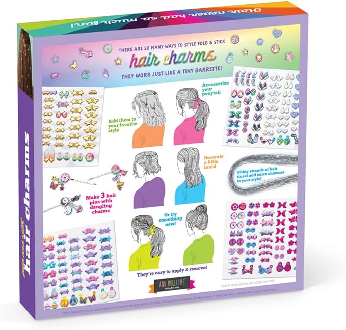 Craft-tastic - Fold and Stick Hair Puffy Charms - Craft and Accessory Kit - for Ages 5+
