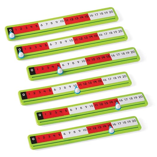 hand2mind Number Path Rekenrek, Number Lines for Students, Abacus for Kids Math, Math Manipulatives Kindergarten, Counting Rack for Kids, Counters for Kids Math, Kids Educational Toys (Set of 6)