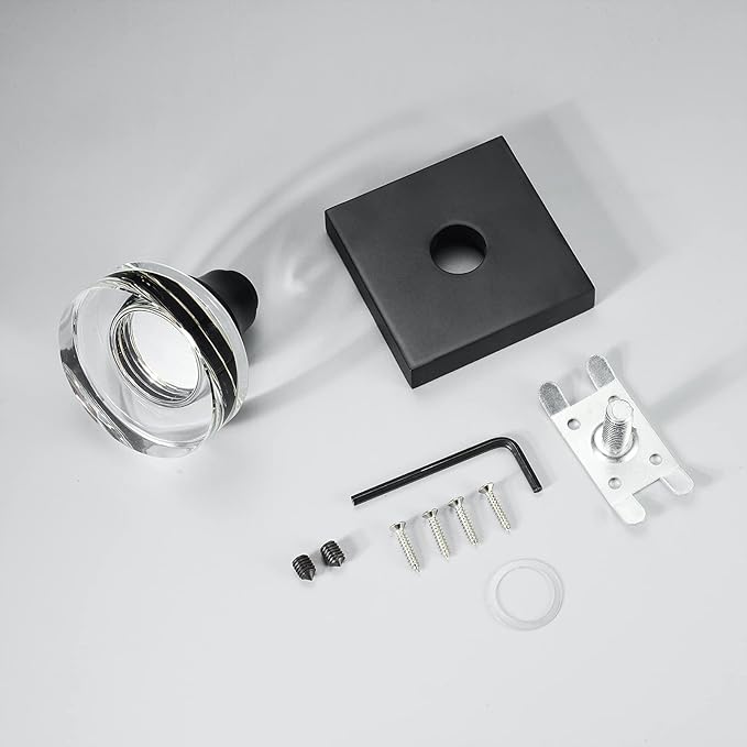 coolnews 2 Pack Crystal Glass Dummy Door Knob Gold Door Knobs Interior Satin Brass Door Knob for Hall and Closet Dummy Door Handles