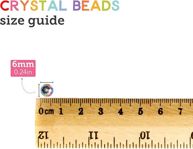 Incraftables Crystal Beads for Bracelets 1200pcs 24 Colors. Bicone Crystal Glass Beads for Jewelry Making Bulk (6mm). Best Faceted with Elastic String. Small Bead Bracelet for DIY Crafts