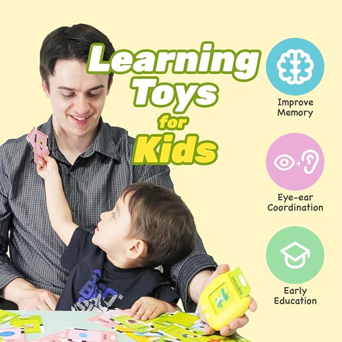 Premium Korean-English Bilingual Talking Flashcards | Educational Toy for Toddlers, Boys & Girls | Language Learning Tool with Clear Pronunciation & Sound Effects