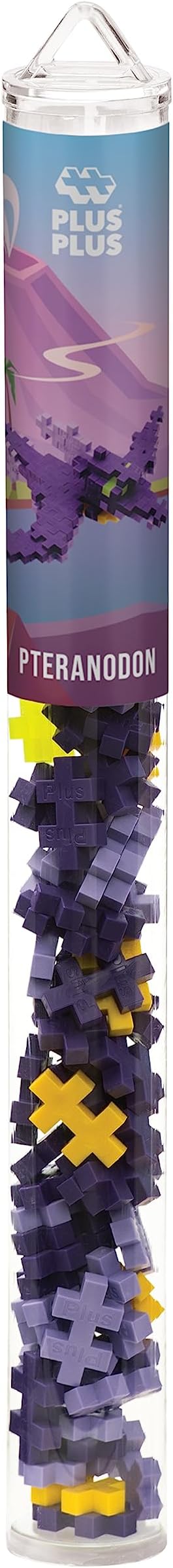 Plus Plus 3D Dinosaur Figure Building Block Set, 70 Mini Interlocking Puzzle Pieces, Fun Stem Toys for Kids - Pteranodon Maker Tube