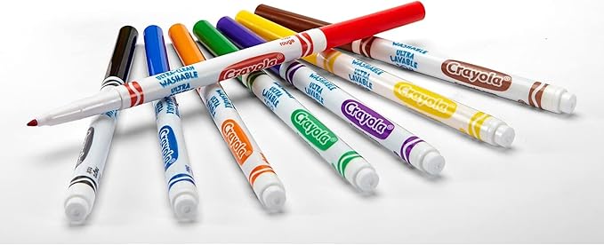 Crayola Classic Color Washable Markers fine tip pack of 8 [PACK OF 4 ]