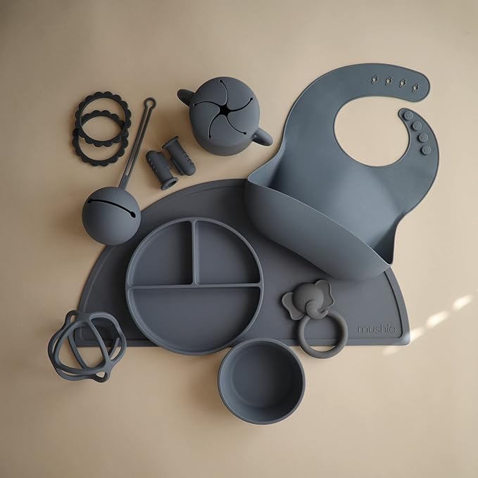 mushie Silicone Snack Cup | Spill Proof Food Container for Toddler and Baby (Tradewinds)