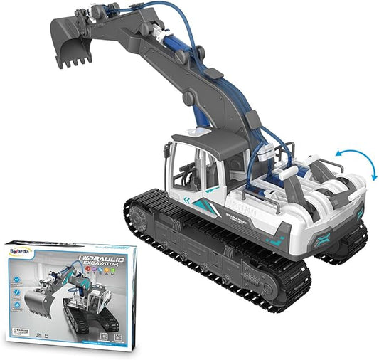 STEM Building Blocks Assembled Engineering Vehicle Hydraulic Power System, Science and Technology Small Production Science Experiment Set Educational Toys,Perfect for Boys Age 8-12