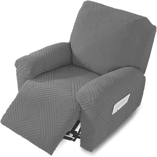NORTHERN BROTHERS Recliner Chair Covers - Lazy Boy Recliner Covers That Stay in Place, 4 Pieces Reclining Chair Cover Recliner Slipcovers 1 Seater, Light Gray