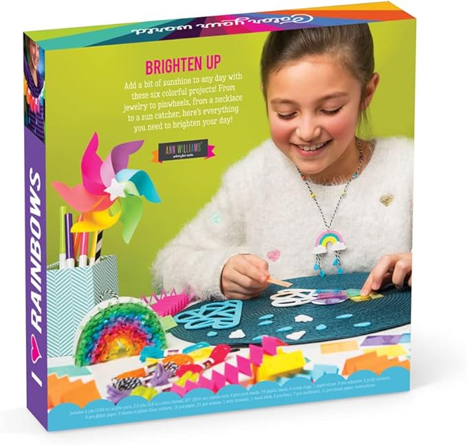 Craft-tastic – I Love Rainbows Craft Kit – Make 6 Colorful Arts & Crafts Projects