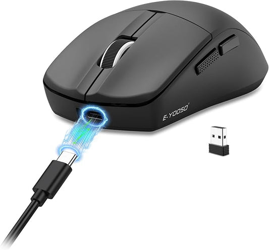Portable Wireless Bluetooth Mouse For Laptop,50g Lightweight,USB C Rechargeable,DPI 4000,Tri-Mode 2.4G/BT5.1/ Wired,150 Hour Battery Life,Ideal For Travel/Office/Home/PC Computer/Macbook Mini Air Pro