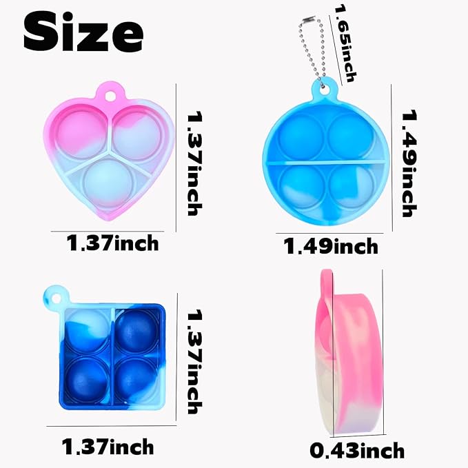 24pcs 1.5in, Pop Bubble Fidget Sensory Toys, Pop Toy Bulk for Party Favor, Classroom Student Prizes Easter Basket Goodie Bag Stuffers Christmas Valentine Gift for Kid