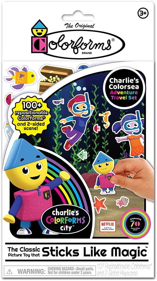 Colorforms Travel Set, Stickers for Kids – Charlie's Colorforms, Arts and Crafts, Reusable Sticker Book, Kids Stickers, Toddler Crafts, Stickers for Boys, Arts & Crafts, Craft Supplies, Ages 3+