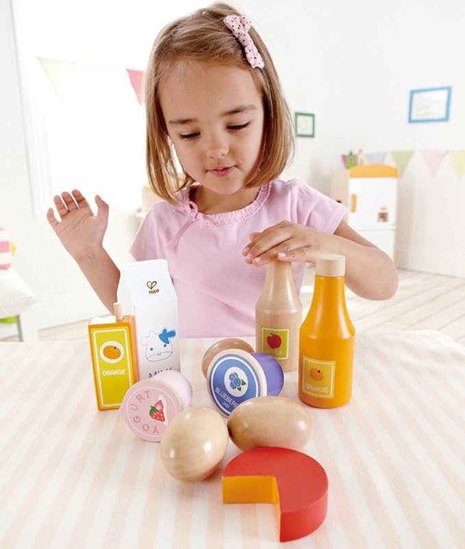 Hape Healthy Basics Kid's Wooden Play Kitchen Accessories Food Set