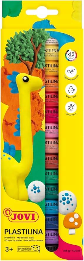Jovi Plastilina Modeling Clay; Box of 15, 14.1 GMS