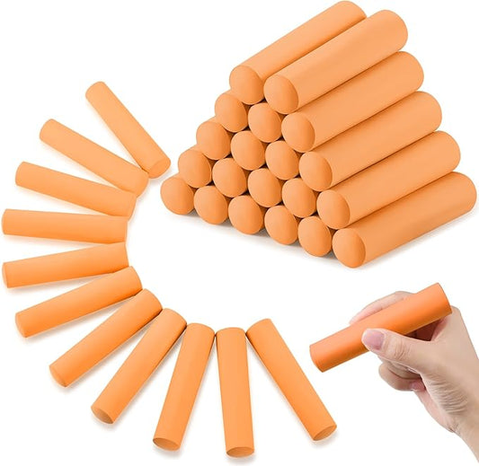 Fulmoon 40 Pcs Jumbo Sidewalk Chalk for Kids Outdoor Art Non Toxic Large Washable Street Chalk for Adults Drawing Painting Graffiti Classroom(Orange,Round Style)