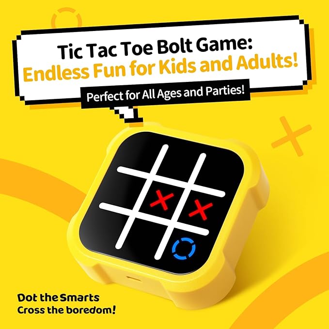 Handheld Electric Puzzle Game Console - Tic Tac Toe Game Educational Road Trip Activities for Kids - Board Games, Juegos para Niños - Ideal Birthday for Kids and Adults