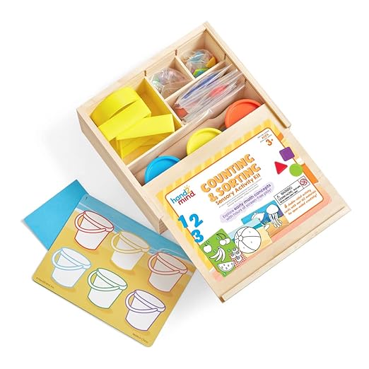 hand2mind Counting and Sorting Sensory Activity Kit, Loose Parts Play Materials for Kids, Sensory Box, Montessori Sensory Bin with Lid, Fine Motor Toys, Play Therapy Toys, Arts and Crafts Kits