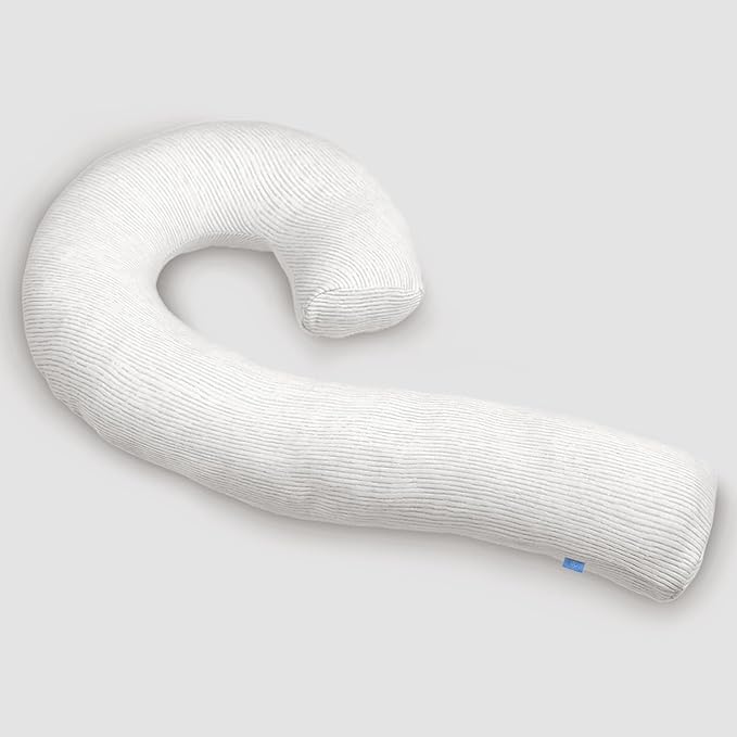 Body Pillow for Adults - Soft Long Bed Pillows Insert for Sleeping - Shredded Memory Foam & Removable Washable Cover - Swan Shaped Pregnancy Side Sleeper Pillow 49 Inch (Grey)