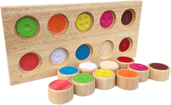 YHZAN Sensory SEN Montessori Tactile Touch & Match Sensorial Wooden Material Children's Basic Skills Development Toys for Toddlers