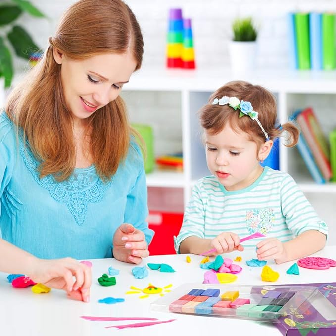 CiaraQ 24 Colors Small Block Polymer Clay Starter kit, Oven Bake Clay, DIY Molding Clay, Great for Kids, Beginners