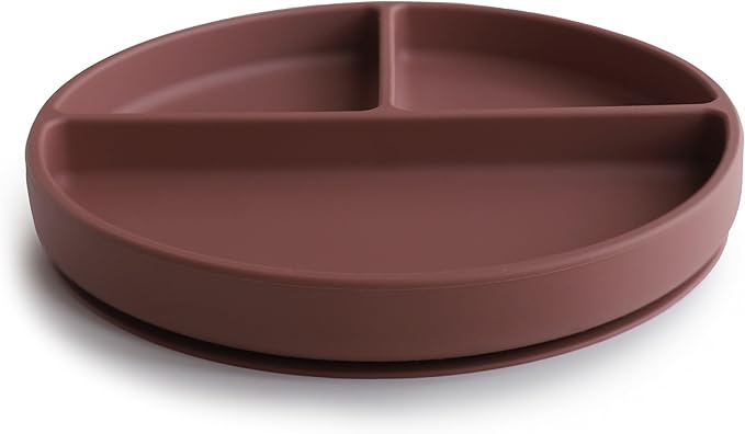 mushie Silicone Suction Plate | BPA-Free Non-Slip Design (Woodchuck)