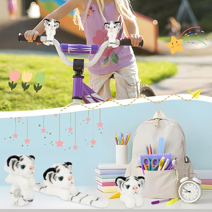 jarbins Animal Slap Bracelets Stuffed Animal Tiger Stuffed Animal Plush Slap Bracelets Bulk Kids Toys Wristband for Children Birthday Party Favors