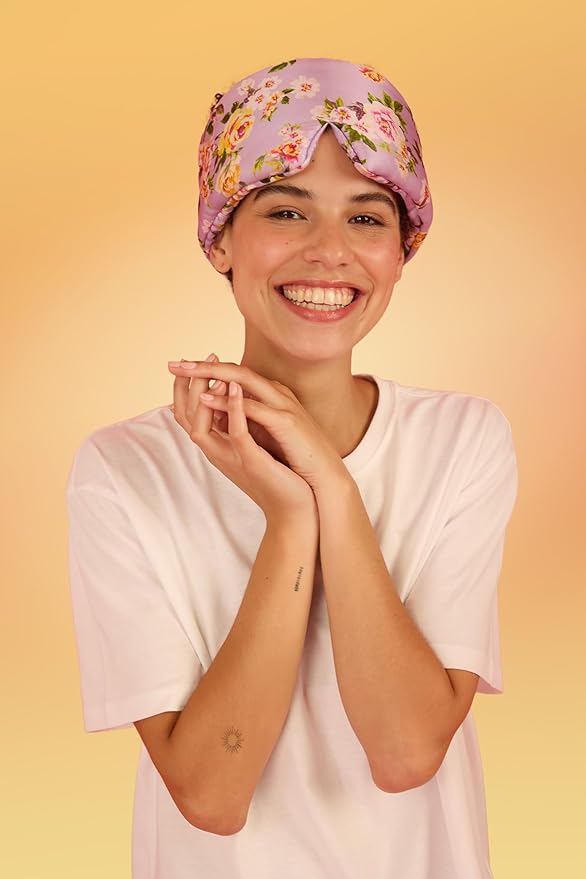 Glow People Silk Sleep Mask – 100% Mulberry Silk Eye Mask for Sleeping, Total Blackout, Cloud-Soft and Adjustable for Beauty Sleep and Travel - Burst