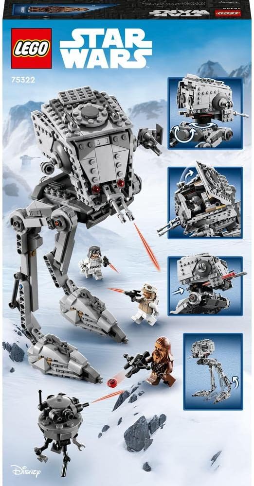 LEGO 75322 Star Wars at-ST on Hoth Chewbacca and Droid Figures Collectible Toy from The Empire Strikes Back