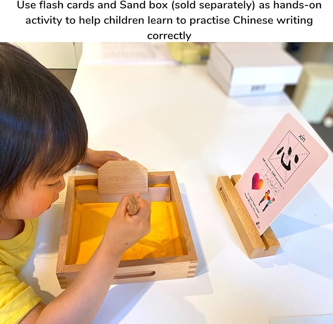 Chinese Flash Cards - 100 Chinese Words | 50 Durable, Coated Mandarin Flashcards: Pinyin, Writing Stroke Order, Card Holder | Montessori Learning Chinese