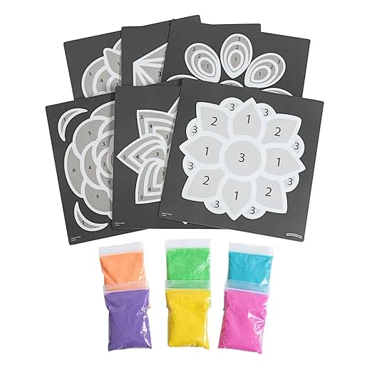 Colorations World of Art - India Rangoli, 6 Designs with Sand - Set of 24
