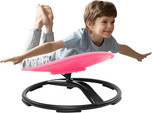 Zhenx Spinning Chair for Kids, Autism Kids Swivel Chair, Kids Sensory Chair, Spinning Chair for Autistic Kids & ADHD Children, Sit and Spin Training Body Coordination (Pink)