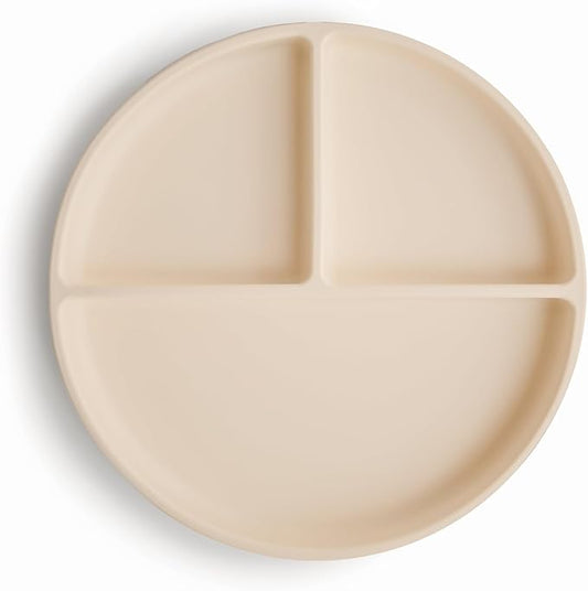 mushie Silicone Suction Plate | BPA-Free Non-Slip Design (Shifting Sand)