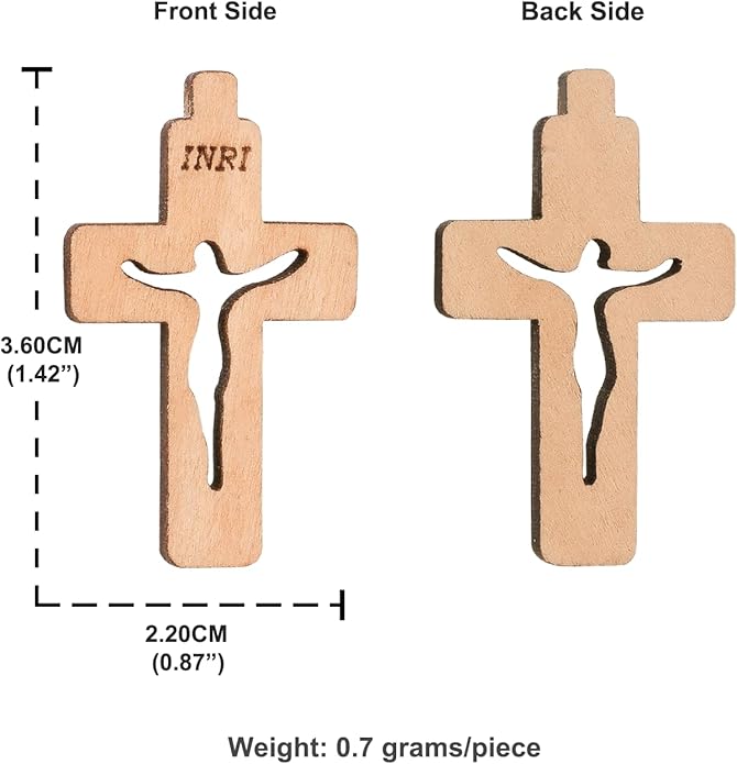 COTTVOTT Wooden Christian Jesus Cross/Orthodox Crucifix Charms Pendants for Rosary Necklace, DIY Jewelry Making Accessories Parts