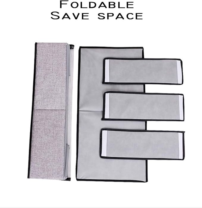 AARAINBOW 2 Packs Foldable Under Bed Clothes Organizer with Lids, Underbed Storage Container with Adjustable Dividers, UnderBed Storage Bins with Handles and Clear Window (Gray+Light Gray)