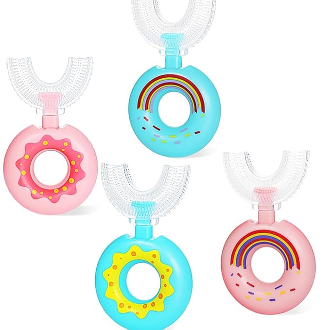 4 Packs Kids Toothbrushes U Shaped