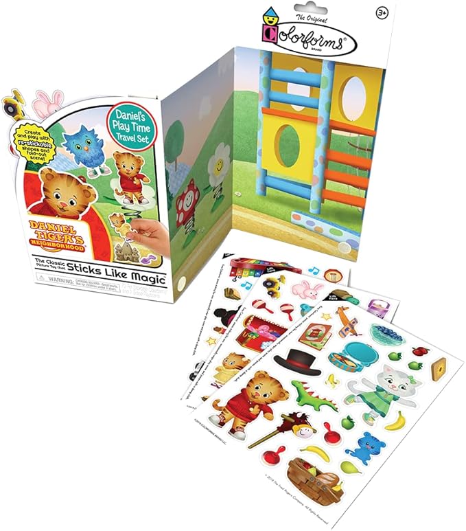 Colorforms Travel Set, Stickers for Kids – Daniel Tiger Toys, Arts and Crafts, Reusable Sticker Book, Kids Stickers, Toddler Crafts, Stickers for Boys, Girls, Arts & Crafts, Craft Supplies, Ages 3+