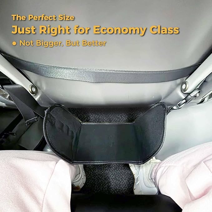 2 Pack - Foot Hammock for Plane Travel, Portable Airplane Foot Hammock with Memory Foam and Hardboard, Airplane Travel Essentials