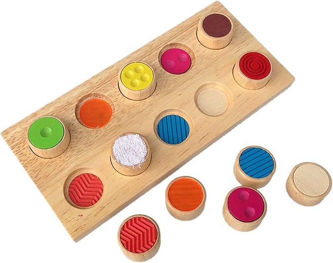 YHZAN Sensory SEN Montessori Tactile Touch & Match Sensorial Wooden Material Children's Basic Skills Development Toys for Toddlers