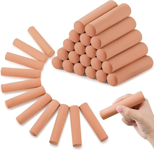 Fulmoon 40 Pcs Jumbo Sidewalk Chalk for Kids Outdoor Art Non Toxic Large Washable Street Chalk for Adults Drawing Painting Graffiti Classroom(Light Tan,Round Style)