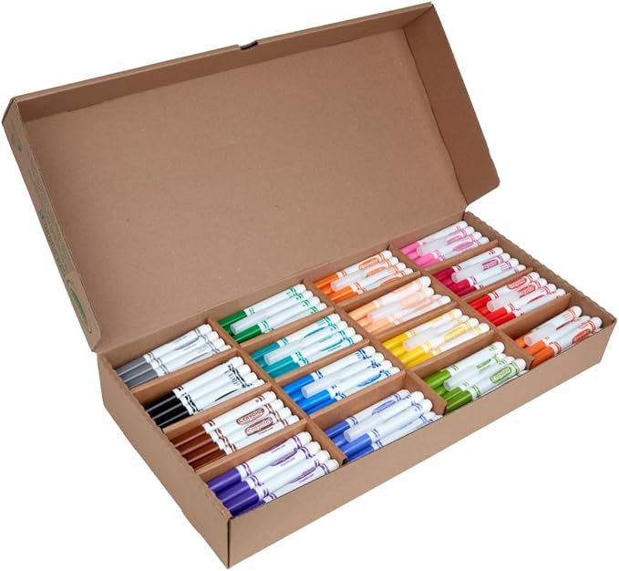 Crayola Broad Line Markers Classpack (256 Ct), Bulk School Supplies For Teachers, Kids Markers For School, Classroom Must Have