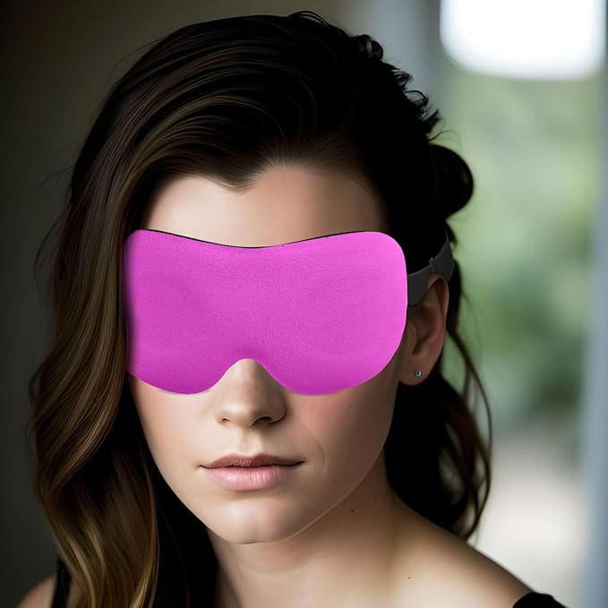 DTS Sleep Masks for Side Sleepers Men Women Zero Eye Pressure 3D Cups Complete Light Blocking Night Blindfold with Adjustable Strap Shade Cover Sleeping Mask for Travel Nap Work Home (Pink)