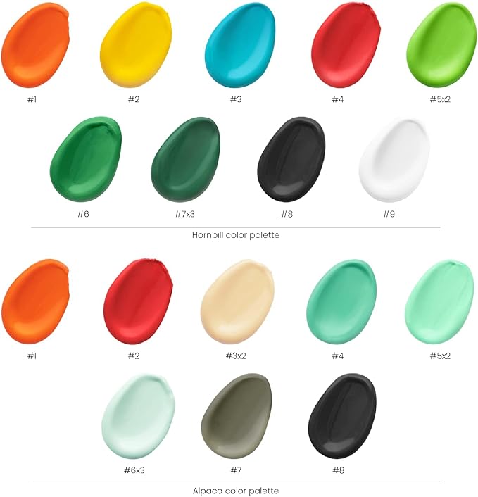 Arteza Kids Paint by Numbers Kit, 10 x 10 Inches, Pre-Printed Animal Canvas Painting Kit with 2 Canvases, 24 Acrylic Paint Pots, 3 Paintbrushes, Art Supplies for Developing Hand-Eye Coordination