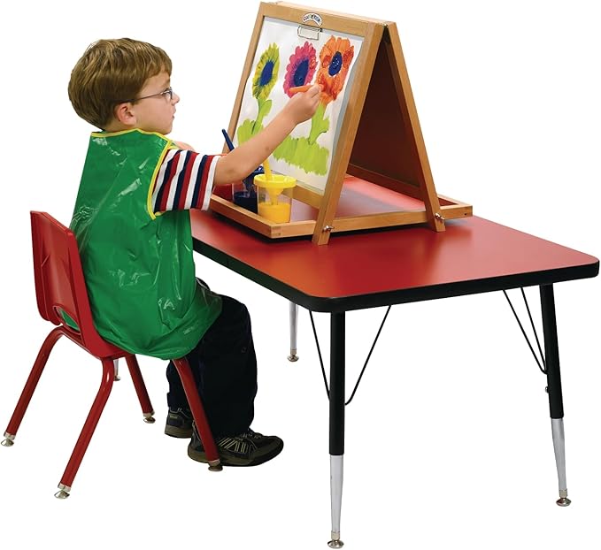 Colorations Tabletop Easel Featuring Magnetic Dry Erase Board, Chalkboard and Clips to Hold Paper (Item # Teasel)