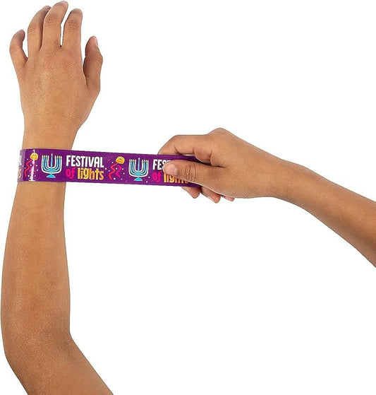 Fun Express Hanukkah Slap Bracelets - Jewelry - 12 Pieces