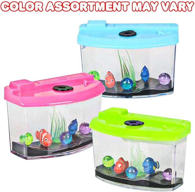 ArtCreativity 3 Inch Growing Aquarium Toy for Kids - Set of 3 - Fish Grow 5X Bigger in Water - Fun Expanding Animals - Best Gift Idea, Birthday Party Favor for Boys and Girls - Assorted Neon Colors