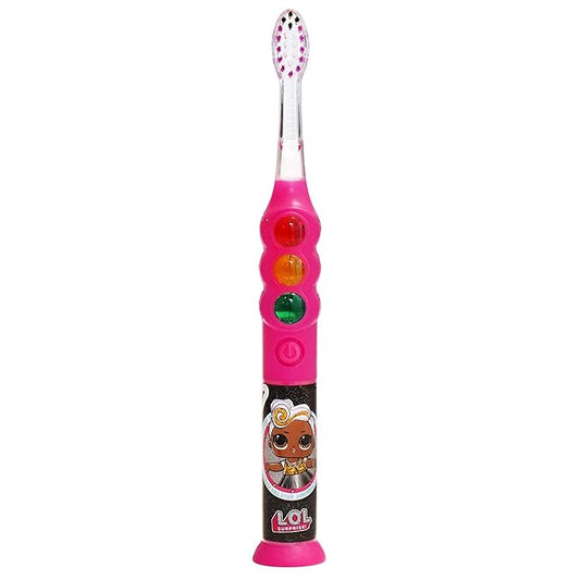Firefly Ready Go Light Up Timer Toothbrush, L.O.L. Surprise!, Premium Soft Bristles, 1 Minute Timer, Less Mess Suction Cup, Battery Included, Easy Storage, Dentist Recommended, Ages 3+, 1 Pack